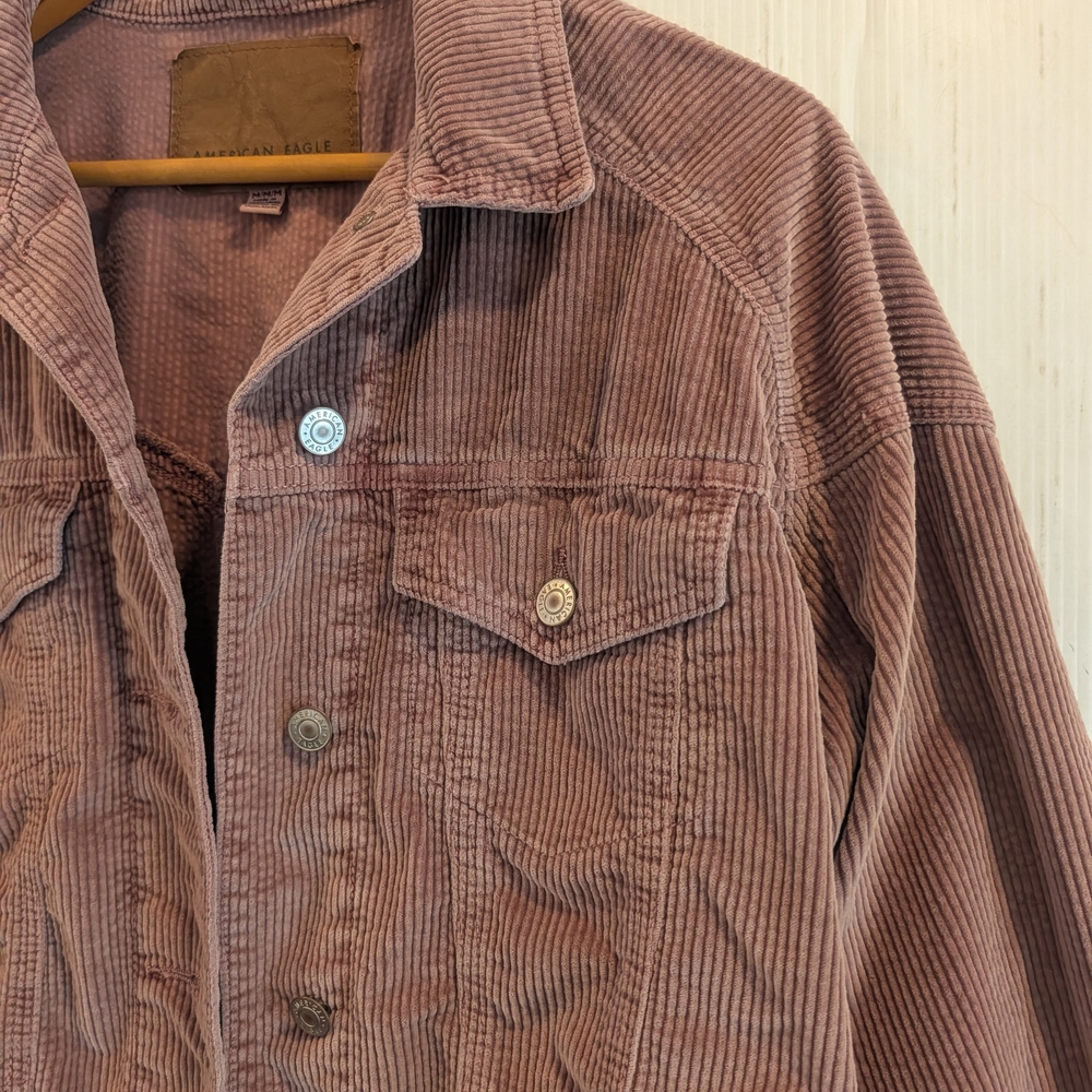 AMERICAN EAGLE Outfitters Mauve Corduroy Jacket Size Medium - Picture 5 of 8